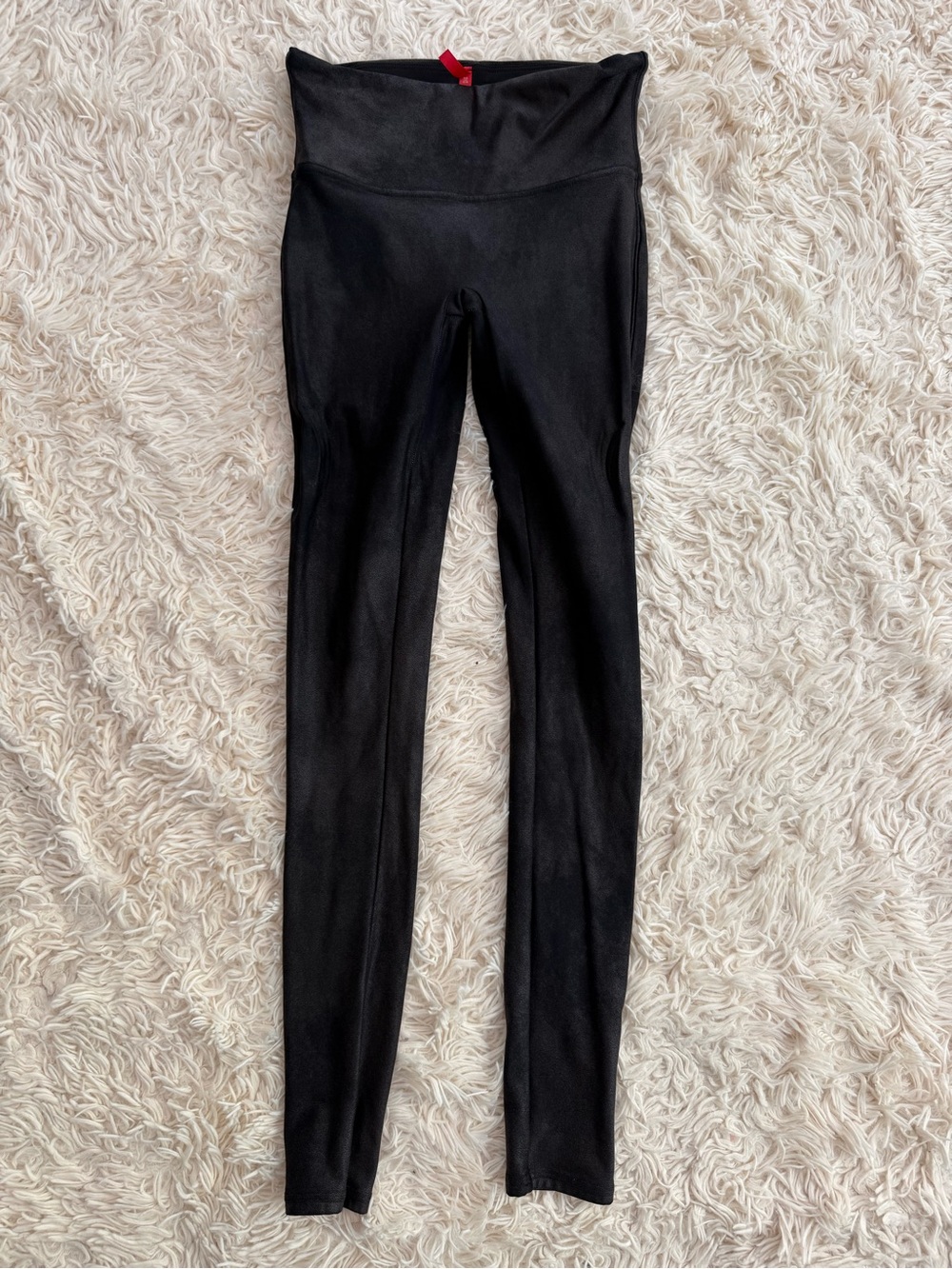Spanx Black Faux Leather High Waisted Leggings Petite Size S Skinny Pants